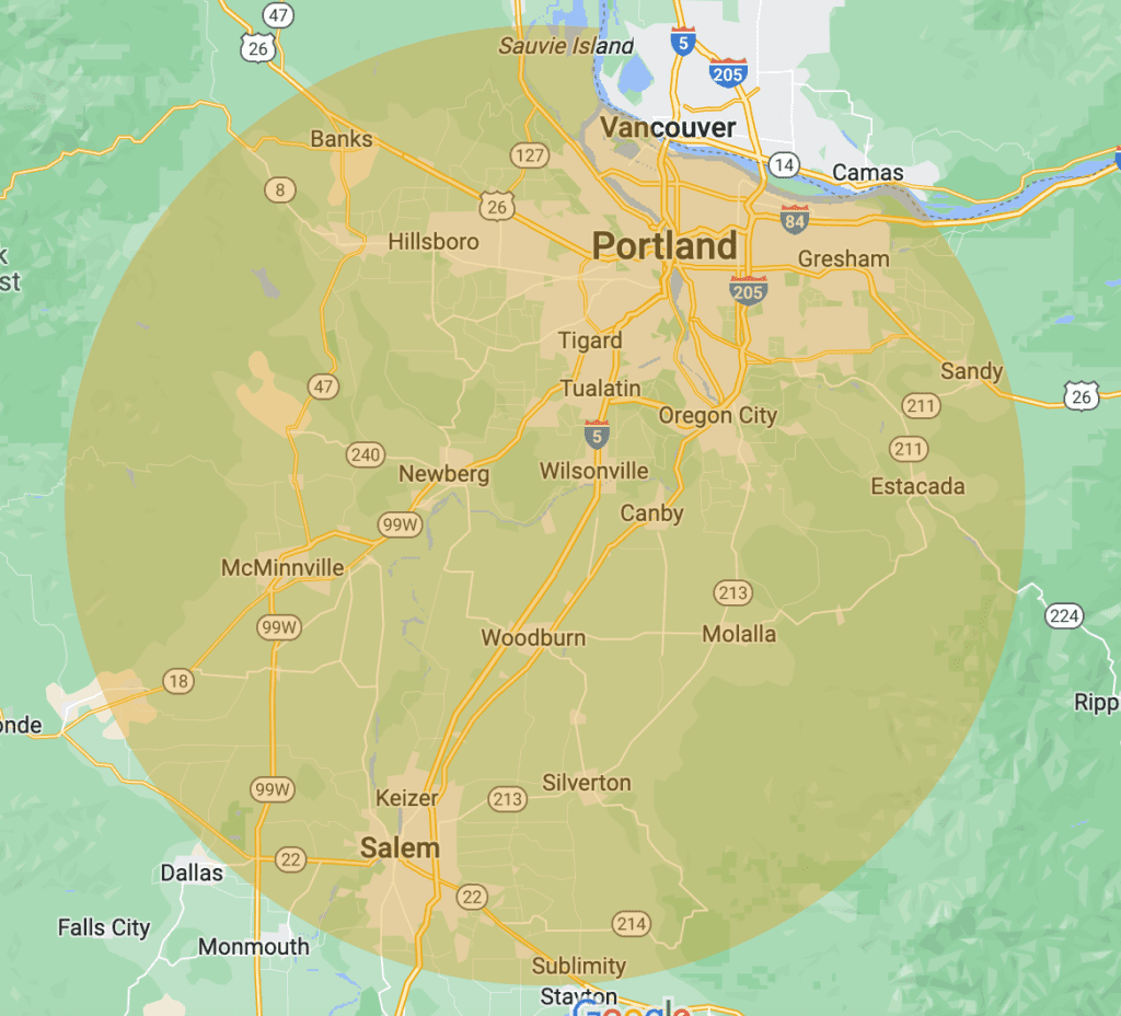 Suncrest Roofing's area location coverage