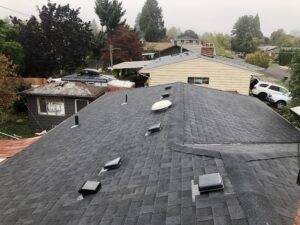 asphalt roof replacement with metal vents