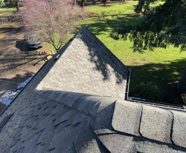 on a roof with presidential shingles installed