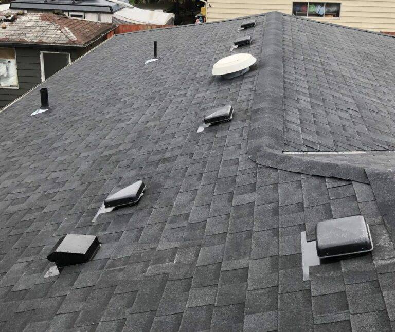 asphalt roof with roof vents. learn Importance of ventilation