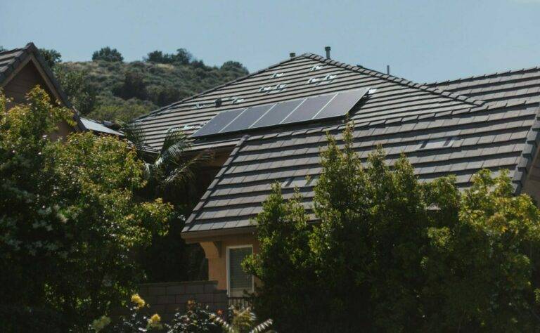 solar panels on a new roof