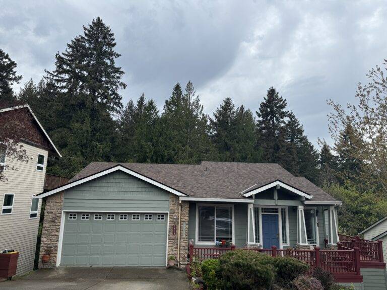 brown architectural shingles on a home